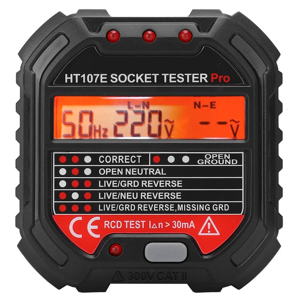 HT107E Socket Outlet Tester Accurate LCD Display Circuit Polarity Voltage Detector UK Plug 90‑250V socket socket socket socket
HT107E Socket Outlet Tester Accurate LCD Display Circuit Polarity Voltage Detector UK Plug 90‑250V socket socket socket socket