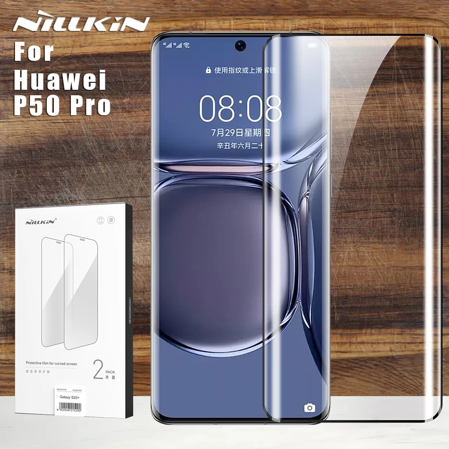 2 шт. ударопрочная изогнутая стеклянная пленка для Huawei P50 Pro | Мобильные телефоны и