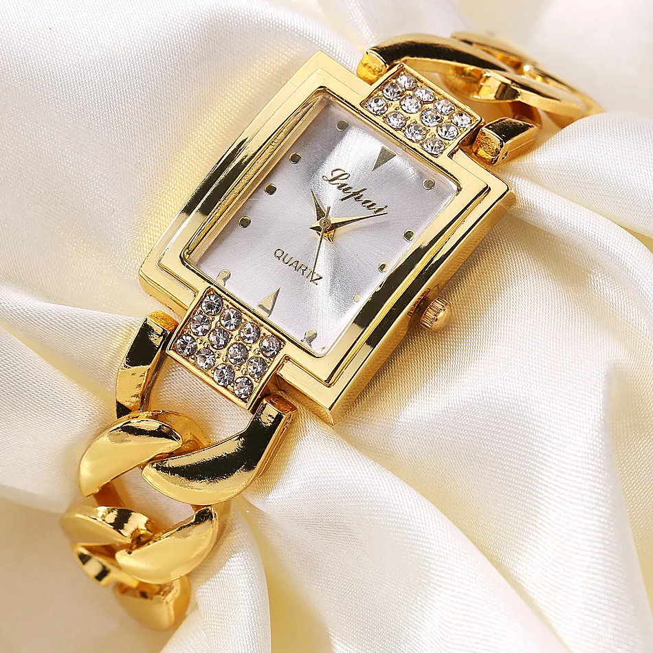 

Часы наручные женские кварцевые Стальные, люксовые брендовые золотистые, с браслетом