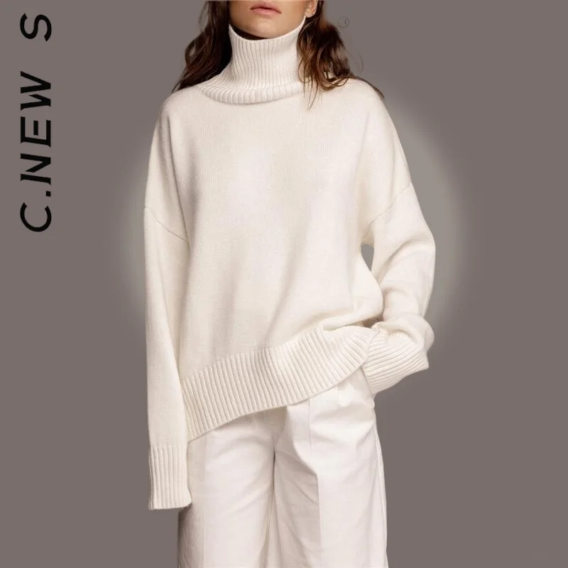 C.New S Women Sweater Knitted Turtleneck New Soft Pullovers Sweaters Ladies Casual Warm Women's Sweaters 2022 Basic Vintage Tops
C.New S Women Sweater Knitted Turtleneck New Soft Pullovers Sweaters Ladies Casual Warm Women's Sweaters 2022 Basic Vintage Tops