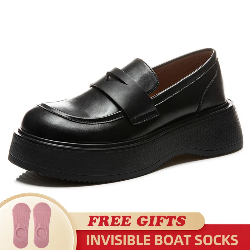 Thick Bottom 5cm Loafers Women Genuine Leather 2023 New British Style Platform Women's Spring Shoes Fashion Wedge Ladies Shoes
Thick Bottom 5cm Loafers Women Genuine Leather 2023 New British Style Platform Women's Spring Shoes Fashion Wedge Ladies Shoes