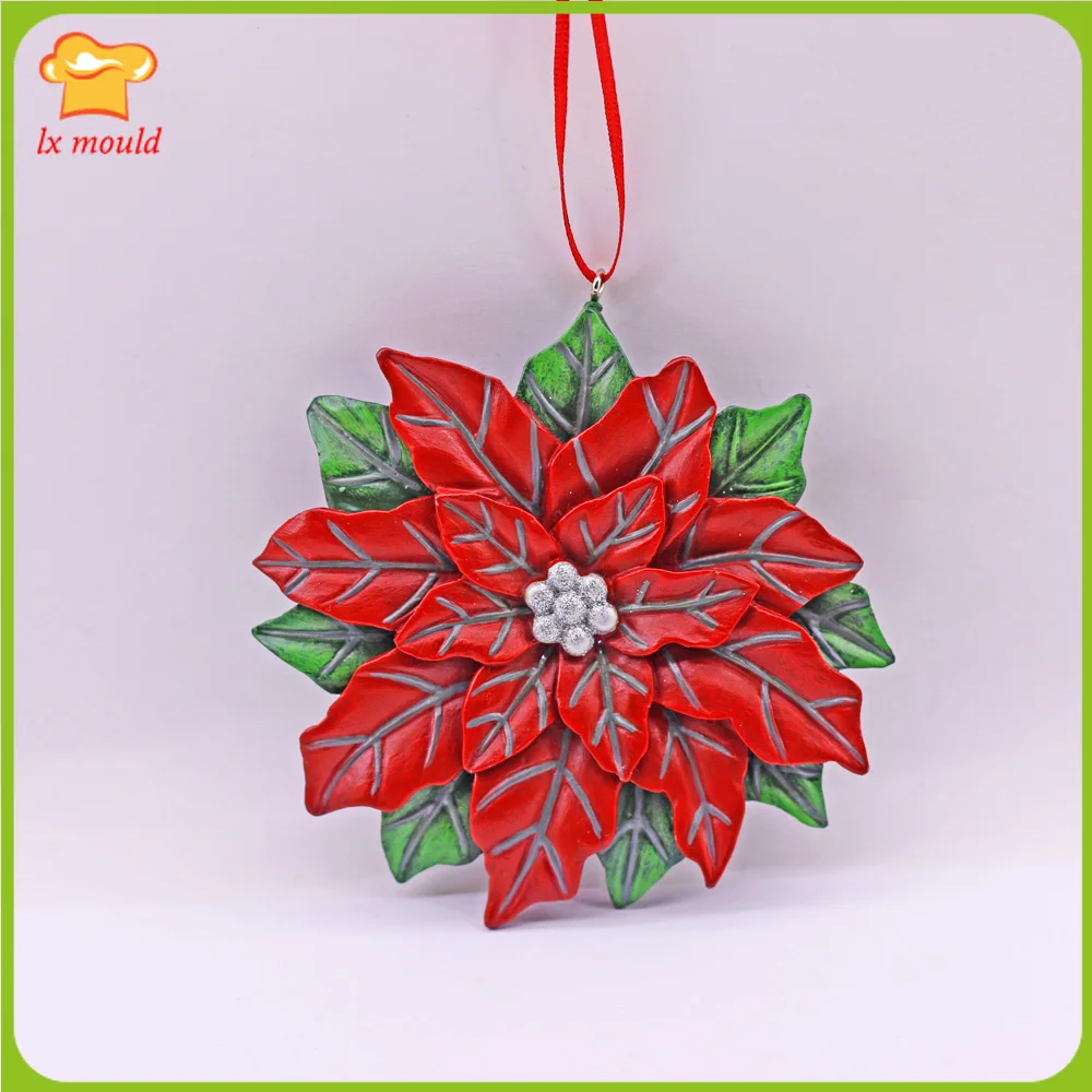 Poinsettia Silica Mould Christmas Day Sugar Turning Mold Chocolate Soap Baking Cake Pendant Decoration Gypsum Aromatherapy Molds
Poinsettia Silica Mould Christmas Day Sugar Turning Mold Chocolate Soap Baking Cake Pendant Decoration Gypsum Aromatherapy Molds