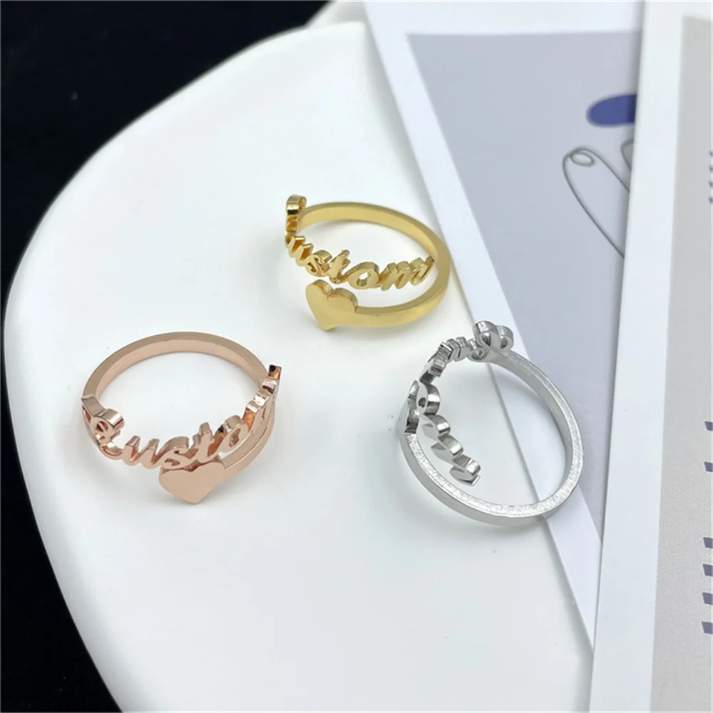 Customized Stainless Steel Engraved Personalized Letter Ring for Women 2022 New Custom Name Rings Silver Heart Girl Couple Ring
Customized Stainless Steel Engraved Personalized Letter Ring for Women 2022 New Custom Name Rings Silver Heart Girl Couple Ring