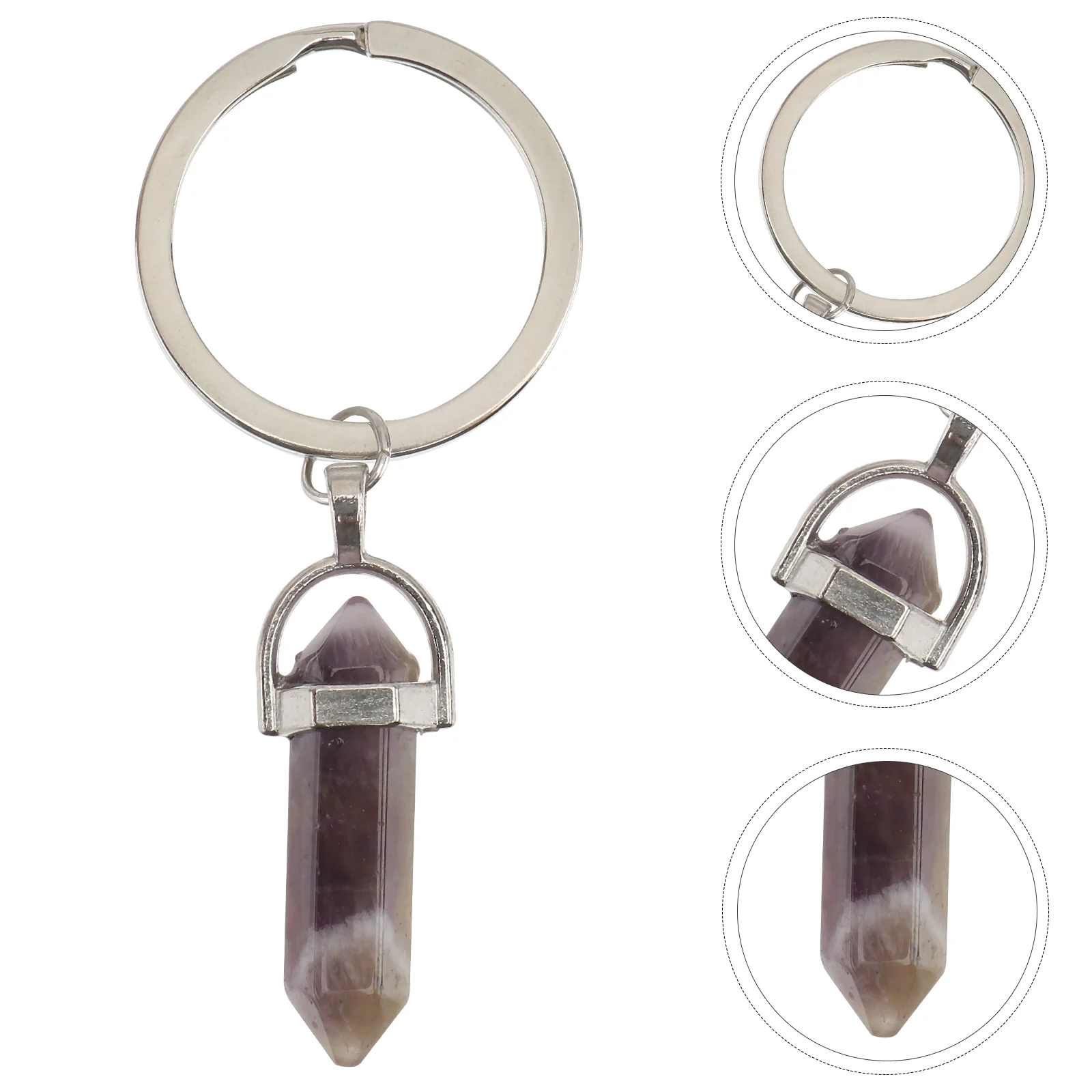 Key Chain Yoga Decor Gemstone Keychain Keyring Hexagonal Column Pendant Keychain Metal Crystal Gemstone Keychain Lovers
Key Chain Yoga Decor Gemstone Keychain Keyring Hexagonal Column Pendant Keychain Metal Crystal Gemstone Keychain Lovers