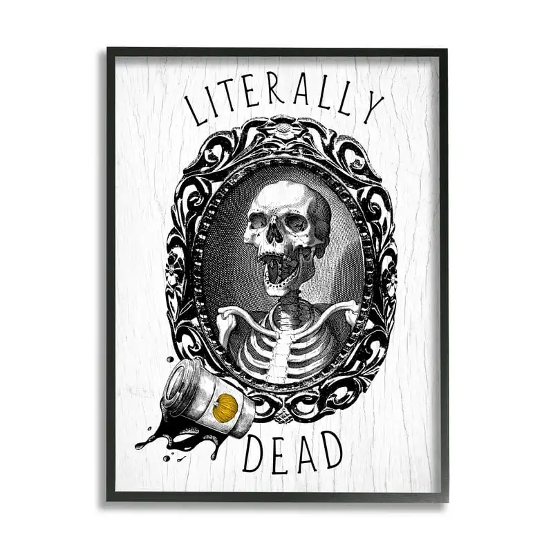 Industries Literally Dead Skeleton Spilled Coffee Ornate Design Graphic Art Black Framed Art Print Wall Art, Design by Daphne Po
Industries Literally Dead Skeleton Spilled Coffee Ornate Design Graphic Art Black Framed Art Print Wall Art, Design by Daphne Po