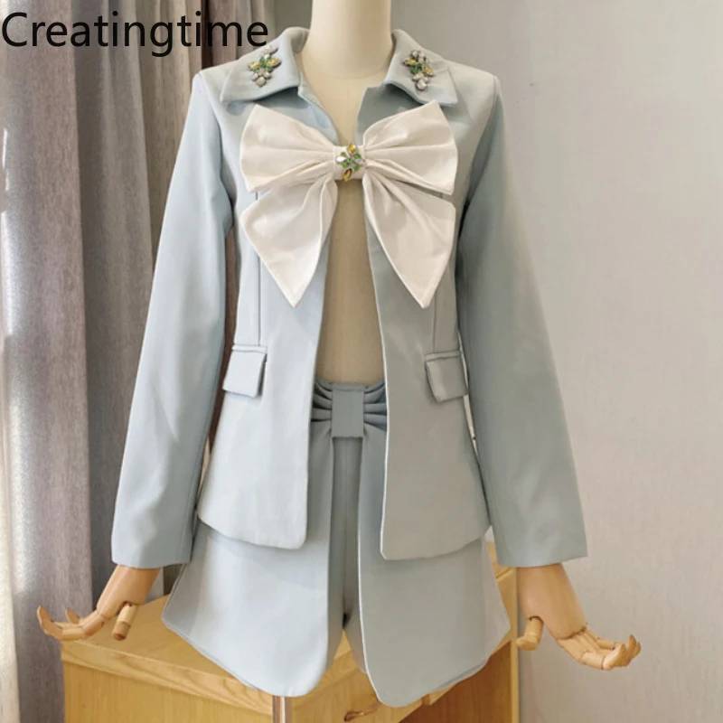 Creatingtime 2022 Spring New Fashion Trend Women's Diamond Patchwork Bow Lapel Blazer and High Waist Shorts Two-piece Set GA271
Creatingtime 2022 Spring New Fashion Trend Women's Diamond Patchwork Bow Lapel Blazer and High Waist Shorts Two-piece Set GA271