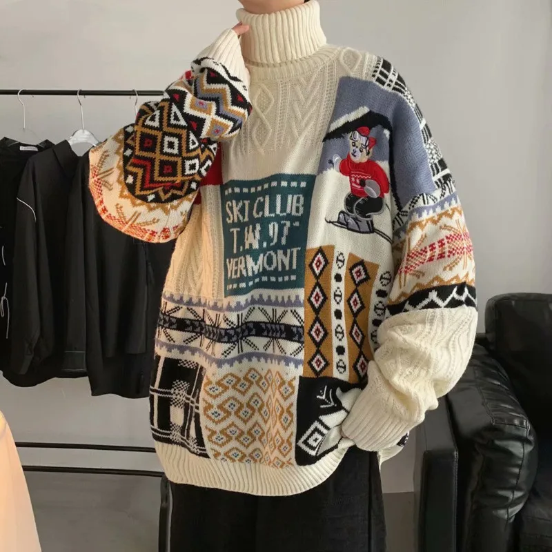 2022 Winter Men Turtleneck Sweaters Christmas ski bear Knitted Pullovers Casual Sweaters Male Knitwear Hip Hop Pullovers
2022 Winter Men Turtleneck Sweaters Christmas ski bear Knitted Pullovers Casual Sweaters Male Knitwear Hip Hop Pullovers