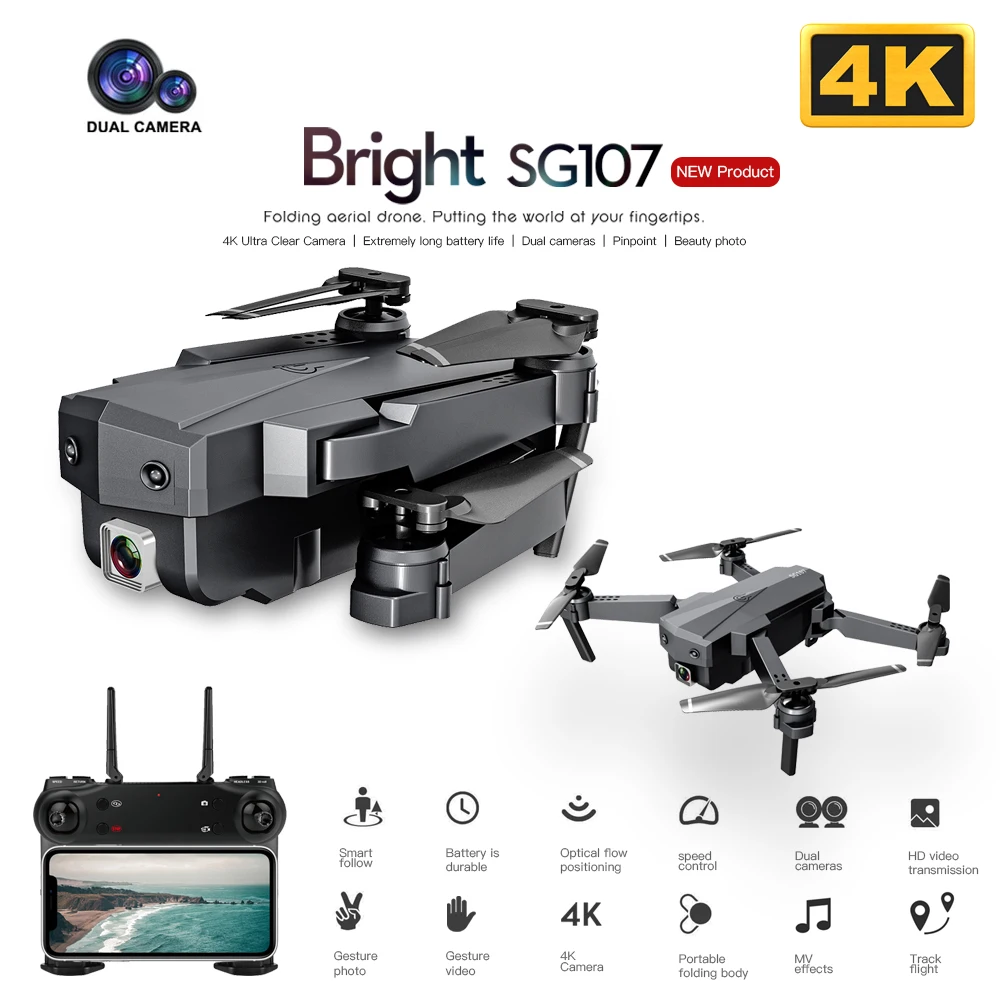 SG107 RC Drone Mini 4K Dual Camera Wifi FPV Quadcopter Video Real-Time Transmission Helicopter Toys VS E58 E88 Drone
SG107 RC Drone Mini 4K Dual Camera Wifi FPV Quadcopter Video Real-Time Transmission Helicopter Toys VS E58 E88 Drone
