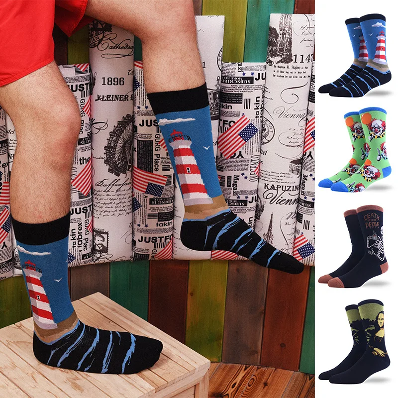 Combed Cotton Men Socks High Quality Trend Harajuku Clown Skateboard Oil Painting Animal Happy Socks Funny Sokken Largos Hombre
Combed Cotton Men Socks High Quality Trend Harajuku Clown Skateboard Oil Painting Animal Happy Socks Funny Sokken Largos Hombre
