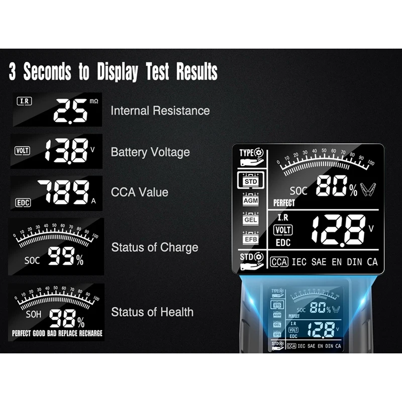 12V/24V Car Battery Tester Digital Automotive Diagnostic Battery Tester Analyzer Vehicle Cranking Charging Scanner Tool
12V/24V Car Battery Tester Digital Automotive Diagnostic Battery Tester Analyzer Vehicle Cranking Charging Scanner Tool