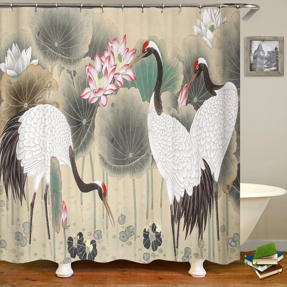 Chinese style Flowers Birds Waterproof Fabric Bath Screen With 12 Hooks 3D Shower Curtains Bathroom Curtain for Home Decoration
Chinese style Flowers Birds Waterproof Fabric Bath Screen With 12 Hooks 3D Shower Curtains Bathroom Curtain for Home Decoration