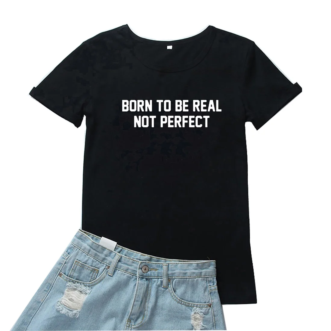 Born To Be Real Not Perfect Women T-shirt Women T Shirt with Saying Tshirt Women Letter Tees
Born To Be Real Not Perfect Women T-shirt Women T Shirt with Saying Tshirt Women Letter Tees