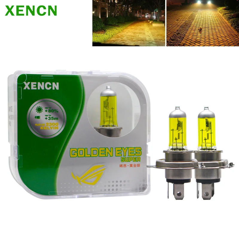 

XENCN H4 HB2 9003 Halogen Golden Eyes 12V 60/55W P43t 2300K Super Yellow Light Car Headlight Original Bulb Auto Genuine Lamps