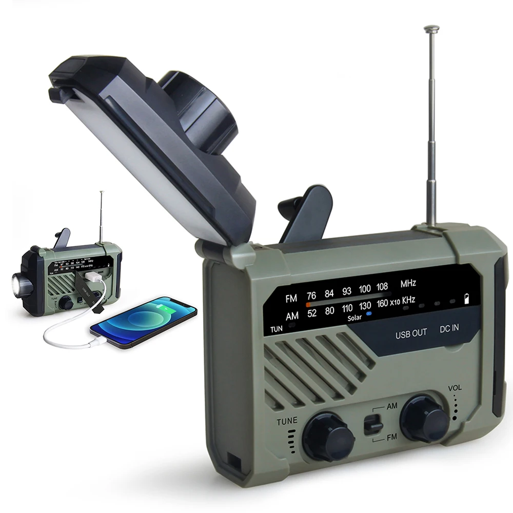 Camping Weather Radio Dynamo Hand Crank Solar Charger Mini Portable Fm Radio Pocket Reading Lamp Flashlight 2000mAh
Camping Weather Radio Dynamo Hand Crank Solar Charger Mini Portable Fm Radio Pocket Reading Lamp Flashlight 2000mAh
