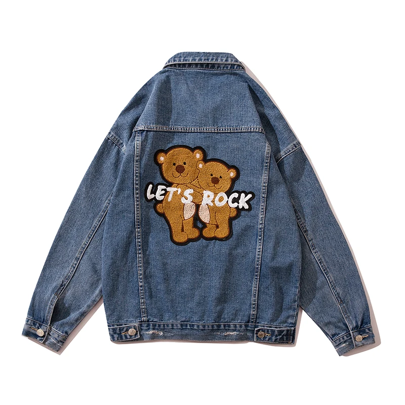 Женская джинсовая куртка Love Cute Bear, рваная потертая куртка из денима с вышивкой в стиле хип-хоп, 2021
Женская джинсовая куртка Love Cute Bear, рваная потертая куртка из денима с вышивкой в стиле хип-хоп, 2021