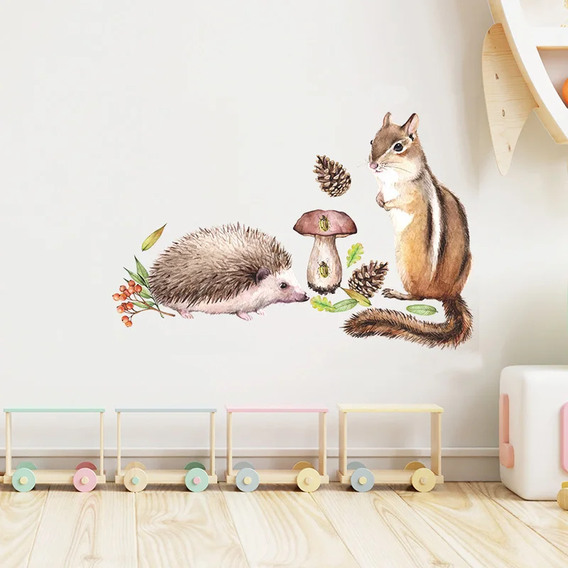 Cartoon Squirrel Hedgehog Wall Sticker For Kids Room Bedroom Decoration Mural Wallpaper Home Decor Nursery Cute Animals Stickers
Cartoon Squirrel Hedgehog Wall Sticker For Kids Room Bedroom Decoration Mural Wallpaper Home Decor Nursery Cute Animals Stickers