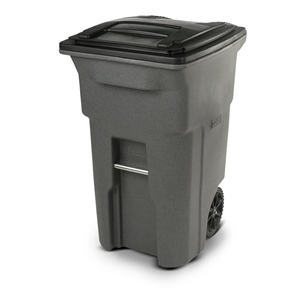 

Trash Can Graystone with Wheels and Lid, 64 Gallon,Polyethylene,Strong and Durable,30.5 Lb,31.50 X 24.25 X 41.75 Inches