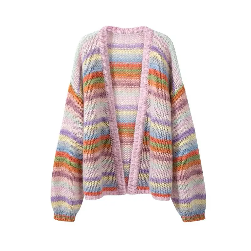 Korean Style Rainbow Striped Sweater Jacket Women's Autumn and Winter 2022 New Loose Color Matching Knitted Cardigan
Korean Style Rainbow Striped Sweater Jacket Women's Autumn and Winter 2022 New Loose Color Matching Knitted Cardigan