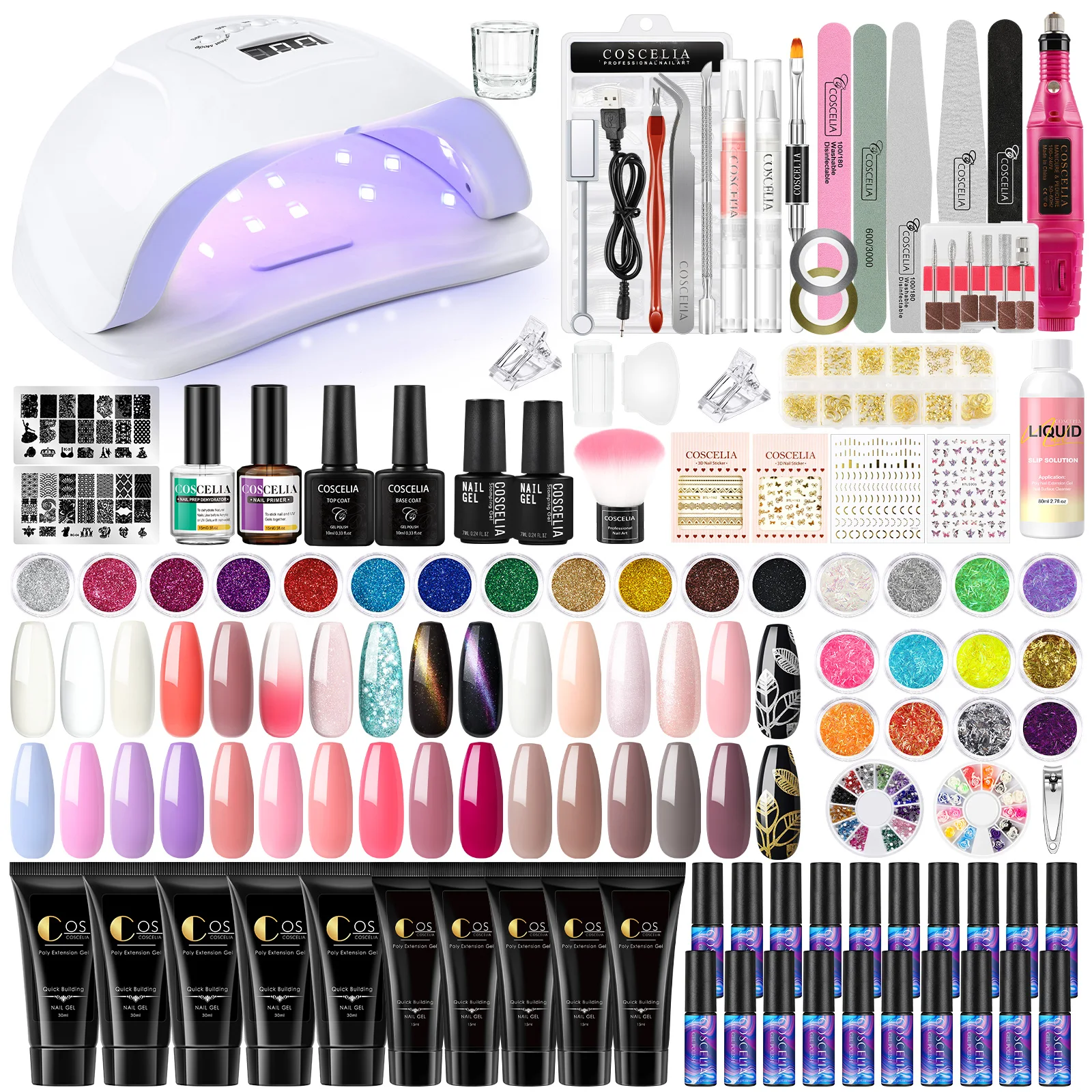 Manicure Gel Nail Professional Nail Set with Nail Drill Machine File Poly Nail Gel Set Nail Art Tools and Decoration Full Kit
Manicure Gel Nail Professional Nail Set with Nail Drill Machine File Poly Nail Gel Set Nail Art Tools and Decoration Full Kit