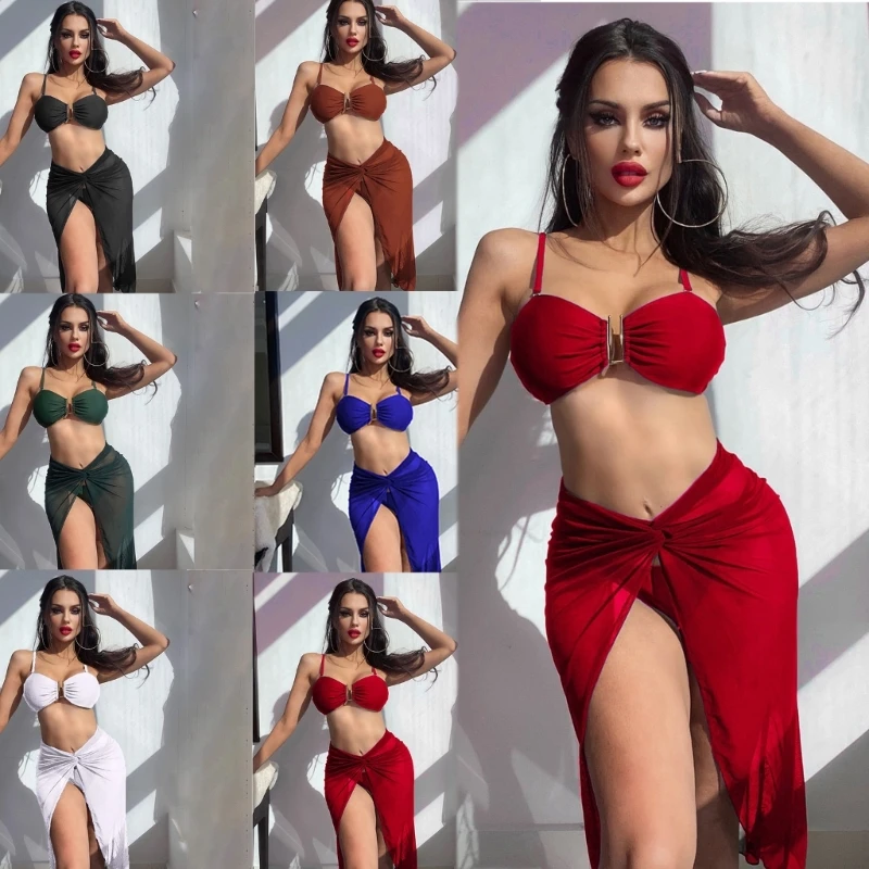 Женский однотонный комплект бикини, привлекательный треугольный купальный костюм с сетчатой Макси-юбкой, купальник из 3 предметов с открыт...
Женский однотонный комплект бикини, привлекательный треугольный купальный костюм с сетчатой Макси-юбкой, купальник из 3 предметов с открыт...