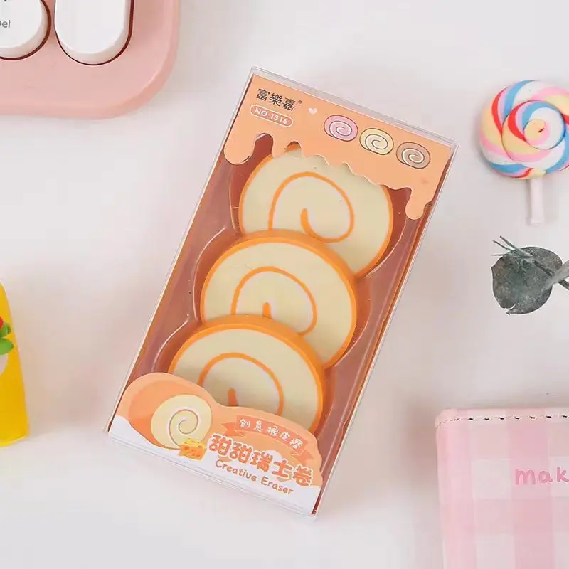 Newstyle Eraser Swiss Roll Eraser Cute Cartoon Bread Eraser Creative Modeling Alteration Student Eraser
Newstyle Eraser Swiss Roll Eraser Cute Cartoon Bread Eraser Creative Modeling Alteration Student Eraser