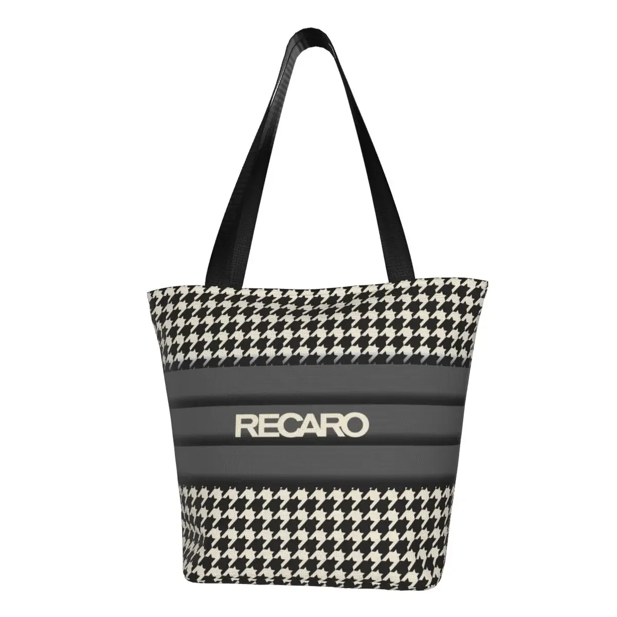 

Переработанная твидовая сумка для покупок Recaros, Женская Холщовая Сумка-тоут через плечо, моющиеся сумки для покупок для продуктов