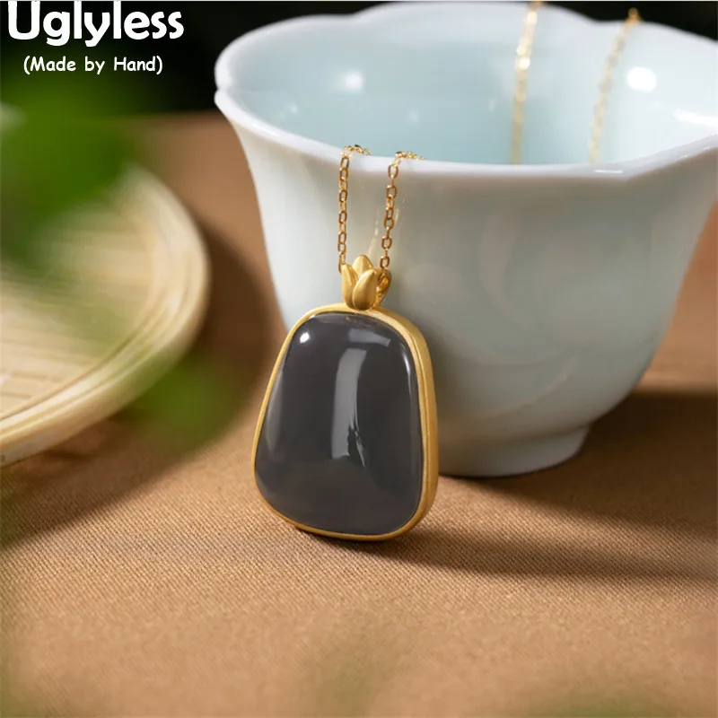 Uglyless Real 925 Silver Gold Tulip Necklaces for Women Irregular Square Agate Jade Pendants + Chains Natural Gemstones Jewelry
Uglyless Real 925 Silver Gold Tulip Necklaces for Women Irregular Square Agate Jade Pendants + Chains Natural Gemstones Jewelry