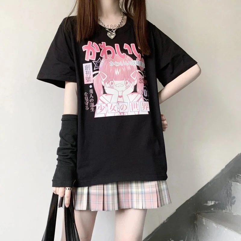 Japanese Cute Animation Short Sleeved T-shirt Women 2022 Summer New Kawaii Graphic Top Tees Fashion Clothes Girls Female Student
Japanese Cute Animation Short Sleeved T-shirt Women 2022 Summer New Kawaii Graphic Top Tees Fashion Clothes Girls Female Student