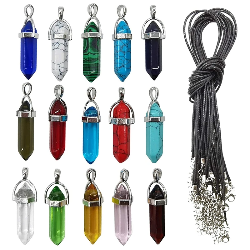 30PCS/Set DIY Hexagon Healing Pointed Chakra Beads Stone Random Color Beads Pendant for with Leather Necklace Chain
30PCS/Set DIY Hexagon Healing Pointed Chakra Beads Stone Random Color Beads Pendant for with Leather Necklace Chain