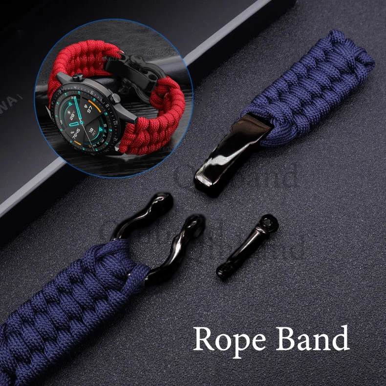 Nylon Rope Band for Galaxy Watch3 45mm/Gear S3 Black Metal Buckle Sport Strap for Fossil Gen5 22mm for Xiaomi Color Watch Belt
Nylon Rope Band for Galaxy Watch3 45mm/Gear S3 Black Metal Buckle Sport Strap for Fossil Gen5 22mm for Xiaomi Color Watch Belt