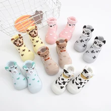 New Autumn Winter Toddler Baby First Shoes 6M-3Y Childrens Indoor Anti-Slip Cartoon Socks Shoes Rubber Sole Cotton Pre Walkers