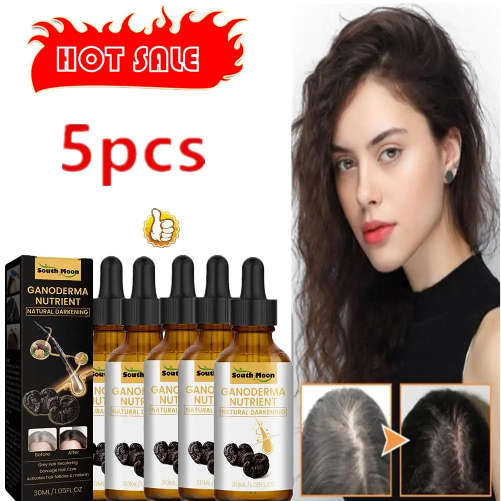 

5 шт. черное масло для волос для восстановления от белого до черного, питательный увлажняющий кожу головы, травяной лосьон, жидкий Восстанавливающий против спутанных волос