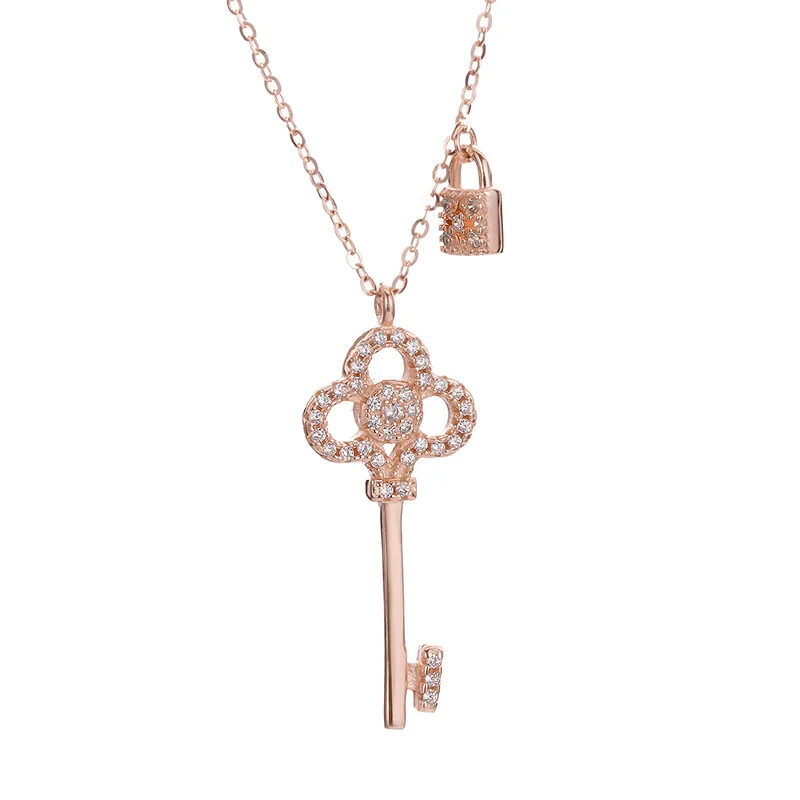 S925 Silver Female Small Lock Key Necklace Pendant Korean Version of Simple Clavicle Chain Valentine's Day Gift Necklace 
S925 Silver Female Small Lock Key Necklace Pendant Korean Version of Simple Clavicle Chain Valentine's Day Gift Necklace