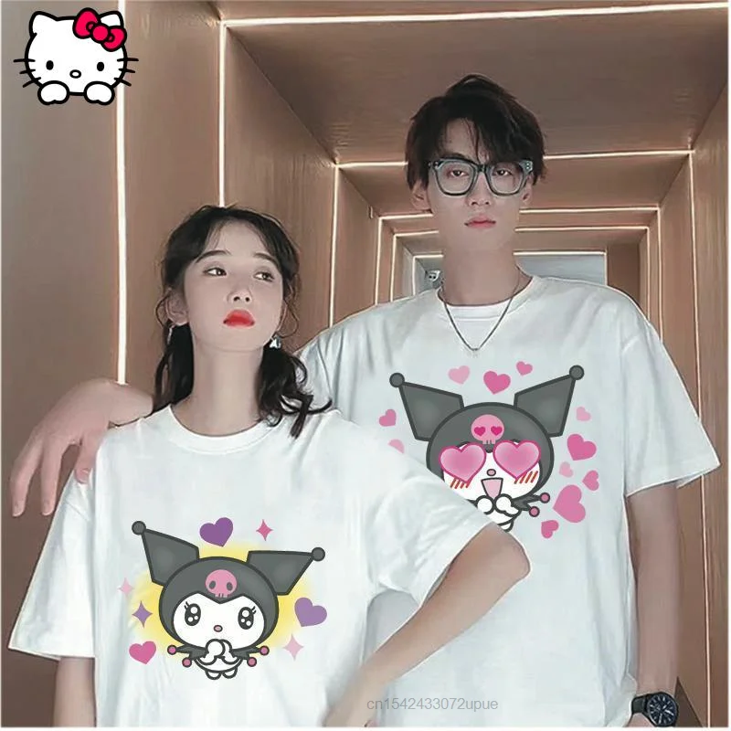 Summer New Cartoon Sanrio Kuromi Creative Printed Short Sleeve T-shirt Couples Loose Tees Student Woman Man White Clothing Top
Summer New Cartoon Sanrio Kuromi Creative Printed Short Sleeve T-shirt Couples Loose Tees Student Woman Man White Clothing Top