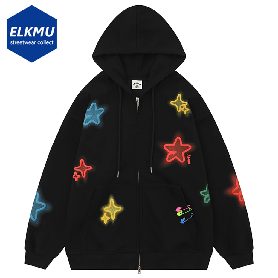 2023 Harajuku Men Hoodie Star Printed Hip Hop Oversized Sweatshirts Zip-up Tops Man Streetwear Fashion Casual Loose Hoodies 
2023 Harajuku Men Hoodie Star Printed Hip Hop Oversized Sweatshirts Zip-up Tops Man Streetwear Fashion Casual Loose Hoodies