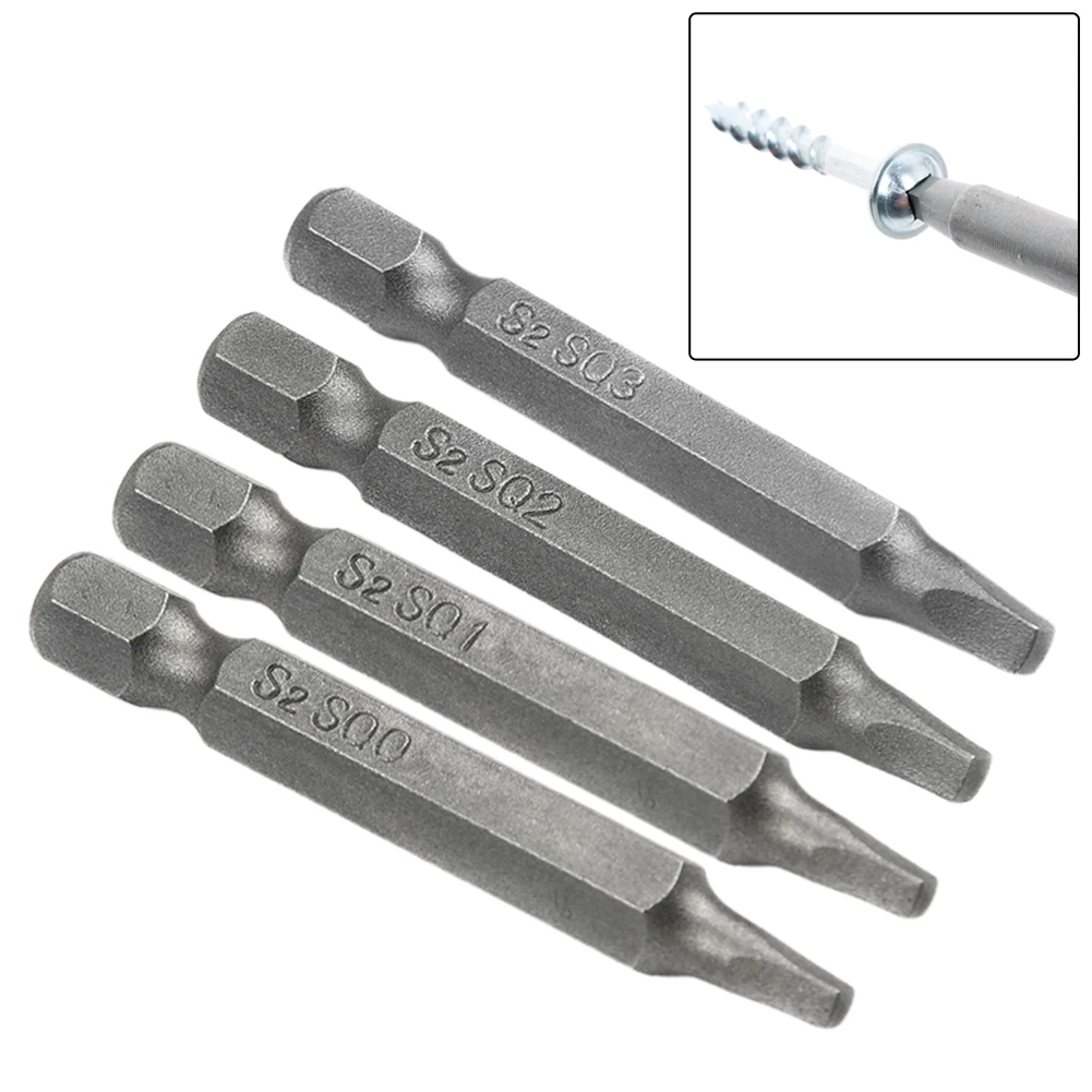 4pcs 50mm Screwdriver Bits SQ0-SQ3 Square Driver Bit Washer Head Screws Driver Bits Square Head For Electric Screwdrivers
4pcs 50mm Screwdriver Bits SQ0-SQ3 Square Driver Bit Washer Head Screws Driver Bits Square Head For Electric Screwdrivers