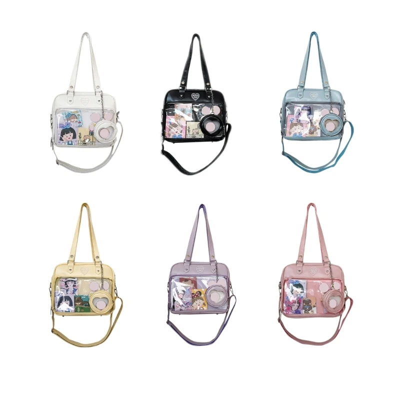 

Японская сумка Harajuku Ita для женщин, прозрачная сумка Itabag с карманами из искусственной кожи для школьниц, униформа JK,