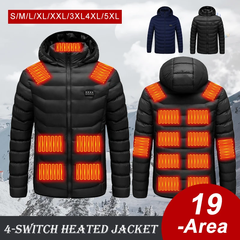 19 Area Heated Jacket for Men Women Winter Warm USB Heating Jacket 4 Switches 3 Gear Temperature Control Outdoor Sportwear S-5XL
19 Area Heated Jacket for Men Women Winter Warm USB Heating Jacket 4 Switches 3 Gear Temperature Control Outdoor Sportwear S-5XL
