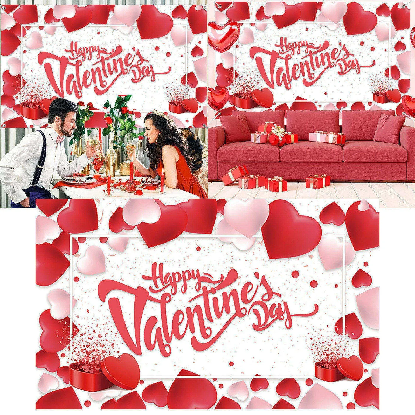 Happy Valentine's Day Backdrops Banner Large Size Red Heart Valentine's Day Background Banner Valentines Day Party Decorations
Happy Valentine's Day Backdrops Banner Large Size Red Heart Valentine's Day Background Banner Valentines Day Party Decorations