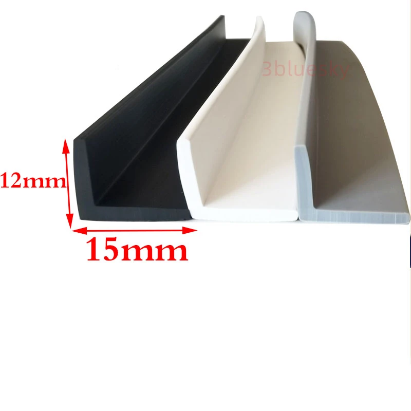 

Custom Rubber Angle Corner Protecor Edge Encloser Shield Collision Avoidance Gasket L Strip 12x15mm Black Gray White