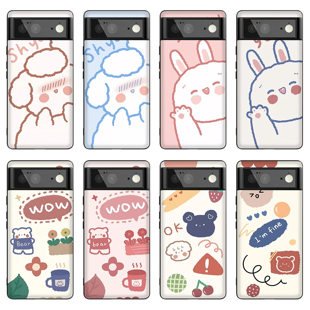 Cartoon Bear Rabbit Phone Case for Google Pixel 6 6Pro Soft TPU Silicone Google Pixel 4A 5G Pixel 3A 3 4 2 XL Back Cover Funda
Cartoon Bear Rabbit Phone Case for Google Pixel 6 6Pro Soft TPU Silicone Google Pixel 4A 5G Pixel 3A 3 4 2 XL Back Cover Funda
