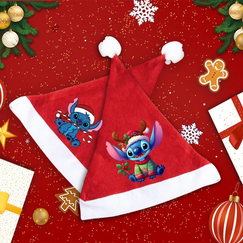 Disney Stitch Рождественский ангел ребенок Санта-Клаус мультяшный принт шапки культ