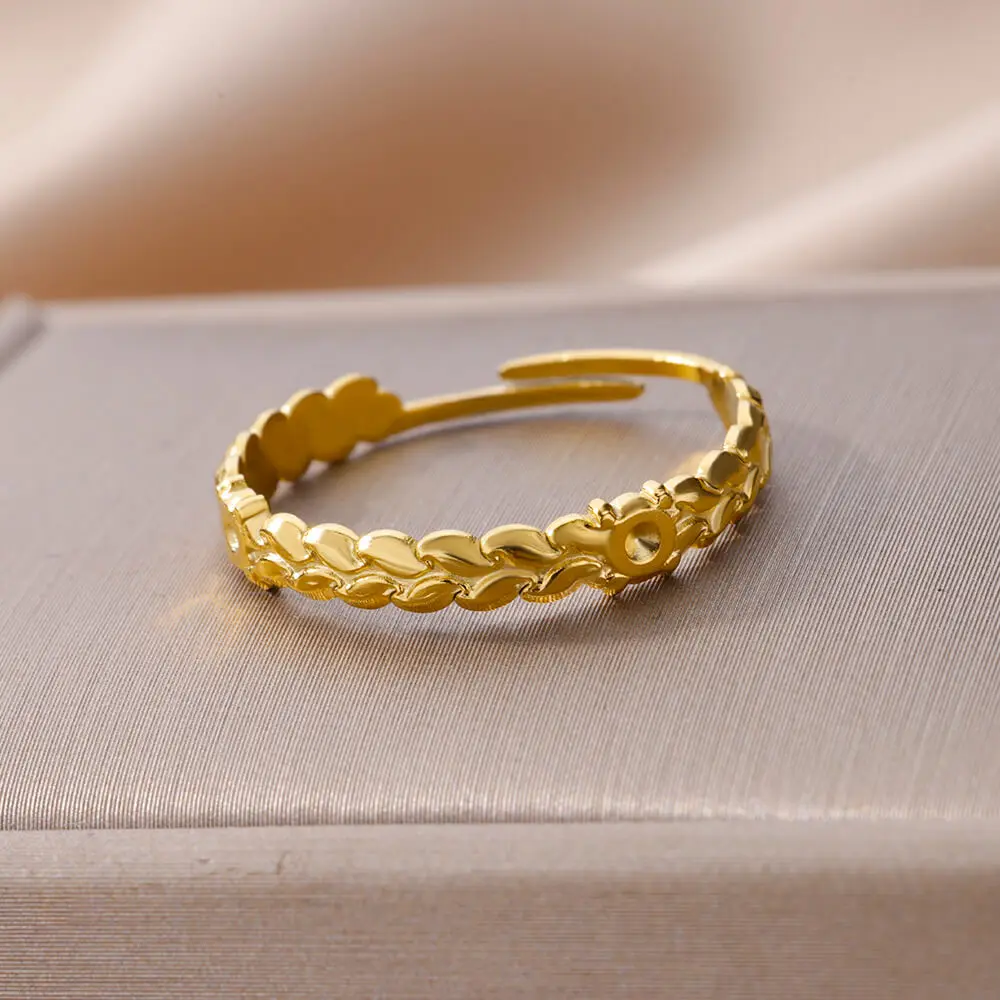 Stainless Steel Rings Gold Color ring Finger Rings for Women Adjustable Opening Rings Fashion Female Jewelry
Stainless Steel Rings Gold Color ring Finger Rings for Women Adjustable Opening Rings Fashion Female Jewelry