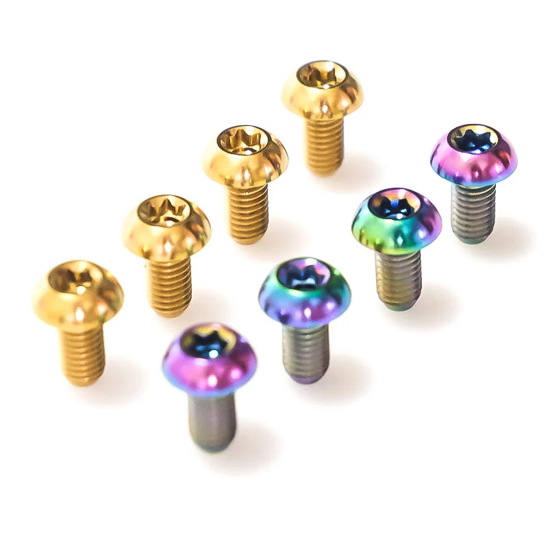 Titanium Ti Bolts M5x10mm for MTB Disc Brake Rotors, Bicycle Brake Disc Titanium Torx T25 Screws, Oil Slick,12pcs Package
Titanium Ti Bolts M5x10mm for MTB Disc Brake Rotors, Bicycle Brake Disc Titanium Torx T25 Screws, Oil Slick,12pcs Package
