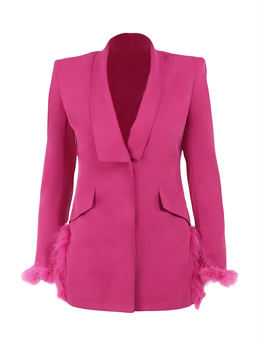 Blazer Dress for Women Sexy Deep V Neck Long Sleeve Feather Fur Trim High Split Bodycon Mini Dress Cocktail Party
Blazer Dress for Women Sexy Deep V Neck Long Sleeve Feather Fur Trim High Split Bodycon Mini Dress Cocktail Party