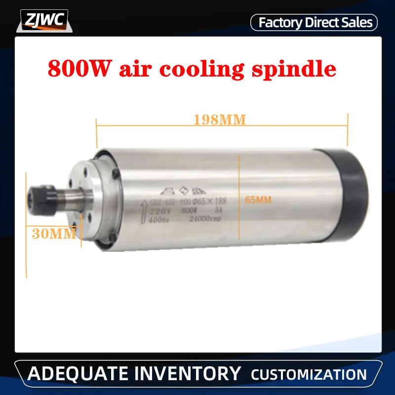 CNC router spindle motor 0.8kw Air Cooled Spindle Motor ER11 800W DIY spindle for engraving milling grind Air Cooling 4 bearings
CNC router spindle motor 0.8kw Air Cooled Spindle Motor ER11 800W DIY spindle for engraving milling grind Air Cooling 4 bearings
