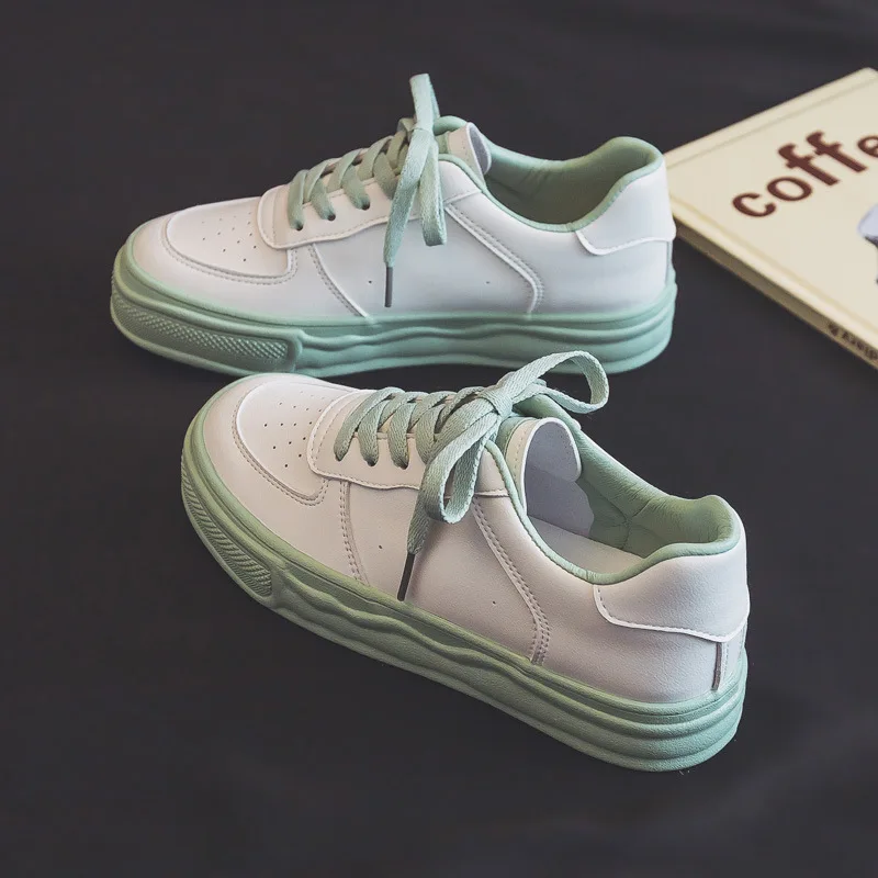 Women White Shoes 2022 Spring New Thick Sole Lace Up White Mint Green Sneakers for Girls Nice Quality Fashion Shoes B2-65
Women White Shoes 2022 Spring New Thick Sole Lace Up White Mint Green Sneakers for Girls Nice Quality Fashion Shoes B2-65