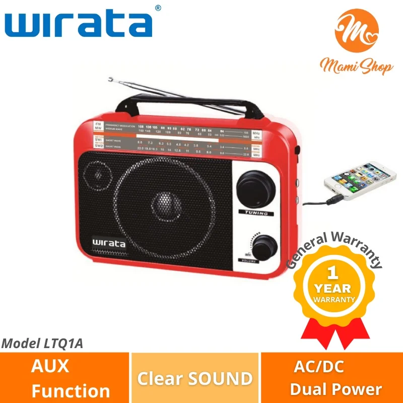 READY STOCK Best Quality WIRATA Portable Radio With AUX Function LT-Q1A Radio Speaker
READY STOCK Best Quality WIRATA Portable Radio With AUX Function LT-Q1A Radio Speaker