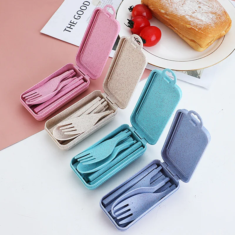 Wheat straw tableware knife fork spoon chopsticks four-piece set student foldable portable tableware storage box set Tableware
Wheat straw tableware knife fork spoon chopsticks four-piece set student foldable portable tableware storage box set Tableware