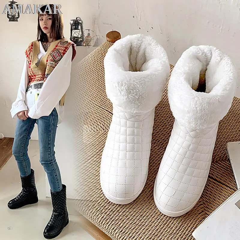 Platform Thick Plush Women Snow Boots Warm Non-slip Waterproof Winter Boots Shoes Round Toe Flat Rubber Solid PU
Platform Thick Plush Women Snow Boots Warm Non-slip Waterproof Winter Boots Shoes Round Toe Flat Rubber Solid PU